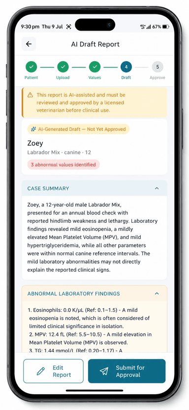 Veterinarian Review app screen